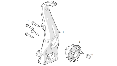 Front knuckle - hub and bearing nikolacars