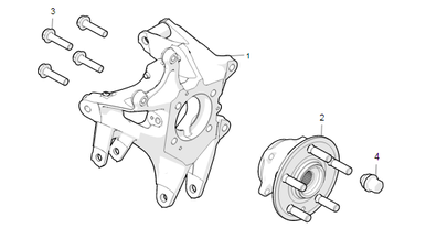 Rear knuckle - hub and bearing nikolacars