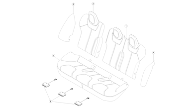 2nd row seat assemblies - base trim nikolacars