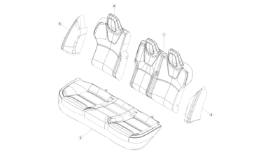 2nd row seat assemblies - comfort design - pur trim (after august 18th, 2017) nikolacars