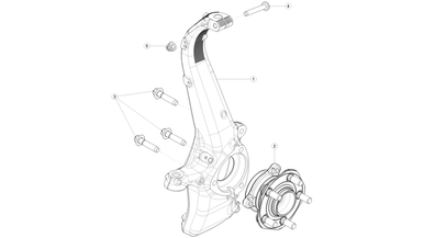 Front knuckle - hub and bearing nikolacars