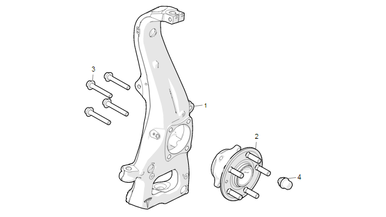 Front knuckle - hub and bearing nikolacars