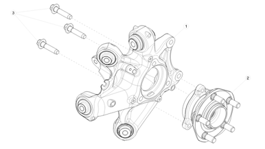 Rear knuckle - hub and bearing nikolacars