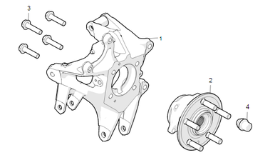 Rear knuckle - hub and bearing nikolacars