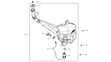 Windshield washer bottle and pump nikolacars