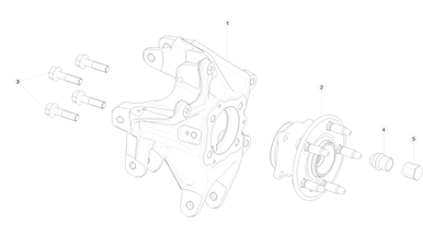 Rear knuckle - hub and bearing nikolacars