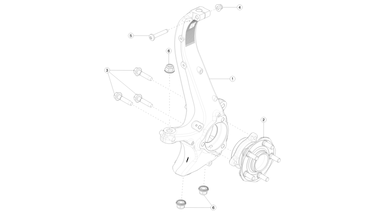 Front knuckle - hub and bearing nikolacars