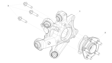 Rear knuckle - hub and bearing nikolacars