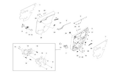 ASY - BRKT RR DOOR PULL CUP LH