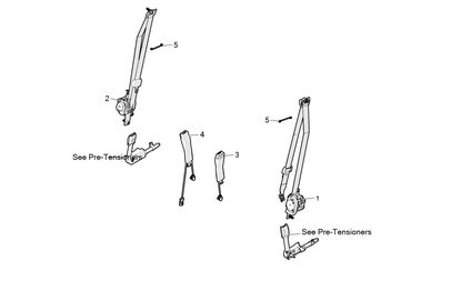 Seat belt webbing guide - 1st Row