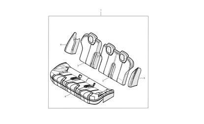 ASY - SEAT BACK 2nd ROW 40 PERFORMANCE BLK RH