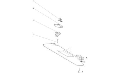 SUN VISOR ASSEMBLY - RIGHT - TEXTILE - EXPORT - LARGE