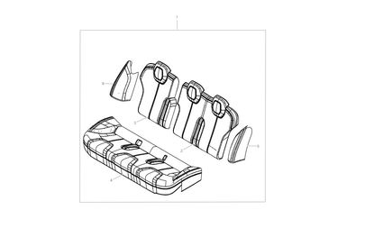 CA/EU REAR SEAT BACK ASY - SIGNATURE WHITE 60/LH - WITH HEATERS