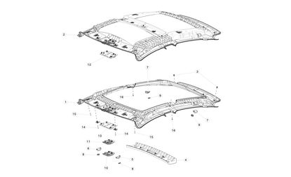 HEADLINER ASSEMBLY WITH INTRUSION SENSOR AND MONOCAM - MONOREVERSE