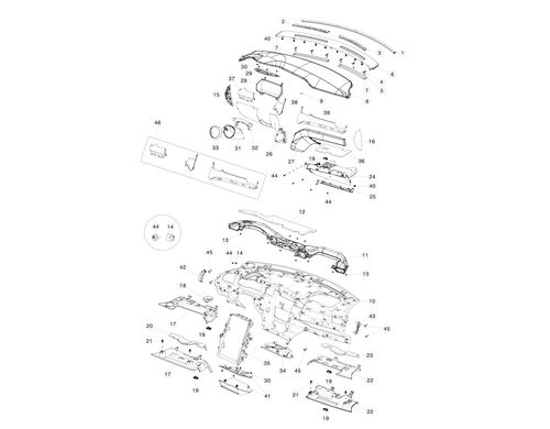 ASY, IP LOWER GLOVE BOX, LTHR TAN