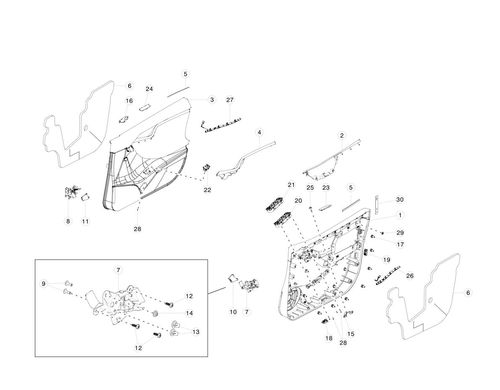 INSERT, FR, LH, DOOR HANDLE