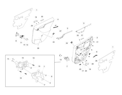 ASY - BRKT RR DOOR PULL CUP LH