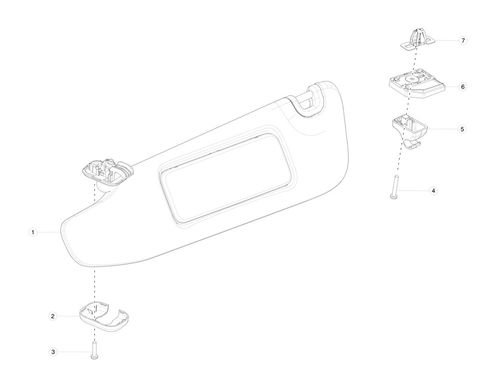 SUN VISOR ASSEMBLY - LEFT - ALCANTARA - CANADA - LARGE