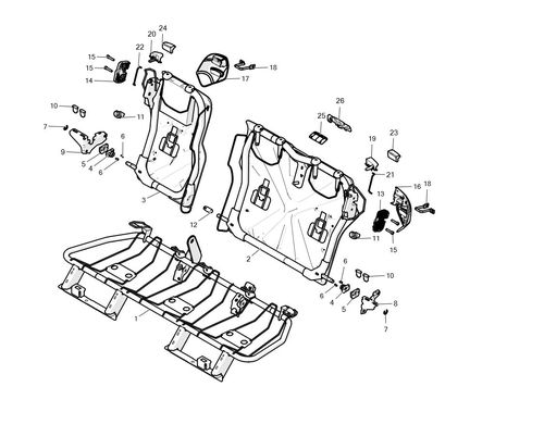 FRAME SEAT BACK ASSEMBLY 40 RH