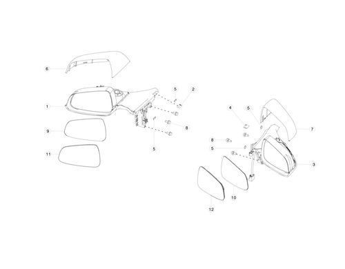 EXTERIOR MIRROR SKULL CAP LH