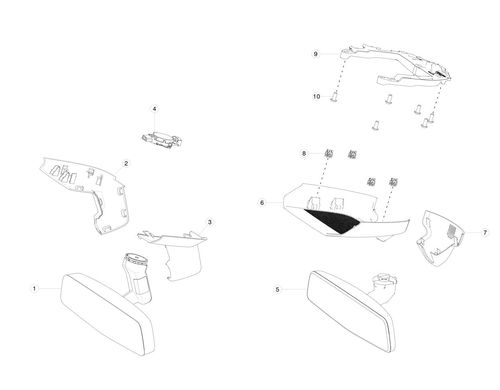 COVER, LH, RAIN SENSOR (lower mount mirror)