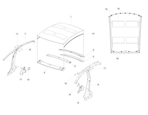 ASY-BOW ROOF B PILLAR SVC