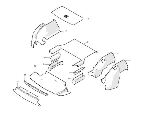 ASY - TRUNK SIDE TRIM LH 3ROW