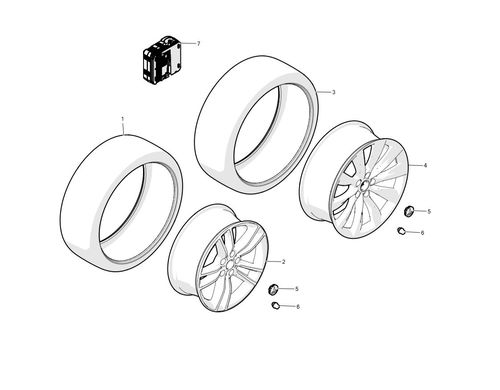 WHEEL AND TIRE PACKAGE SET - 19X8.0 SILVER CYCLONE WHEELS WITH PIRELLI WINTER TIRES AND TIRE PRESSURE MONITORING SYSTEM SENSORS