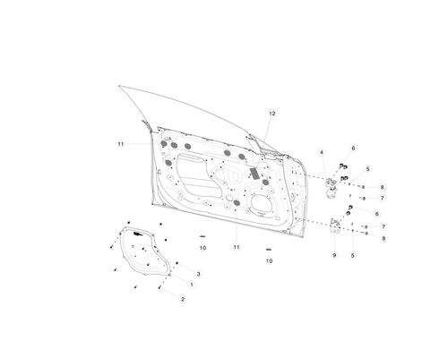 PLATE - FRONT DOOR LOWER, LEFT - PLASTIC