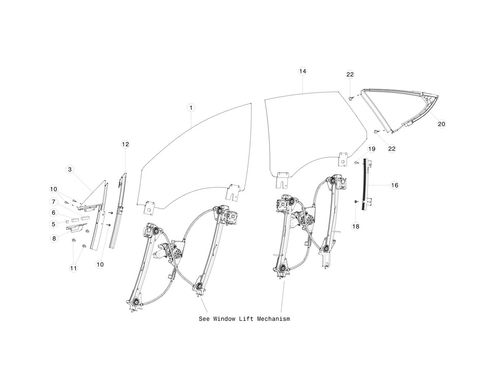 BRACKET, FRONT FIXED GLASS