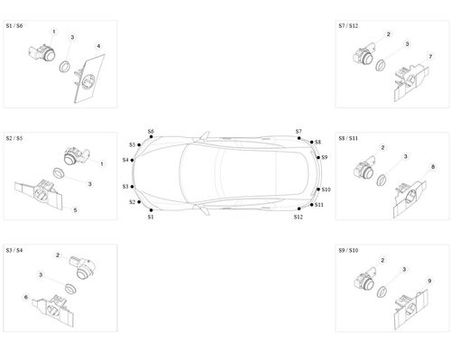 PARK ASSIST SENSOR - RADIAL - TITANIUM